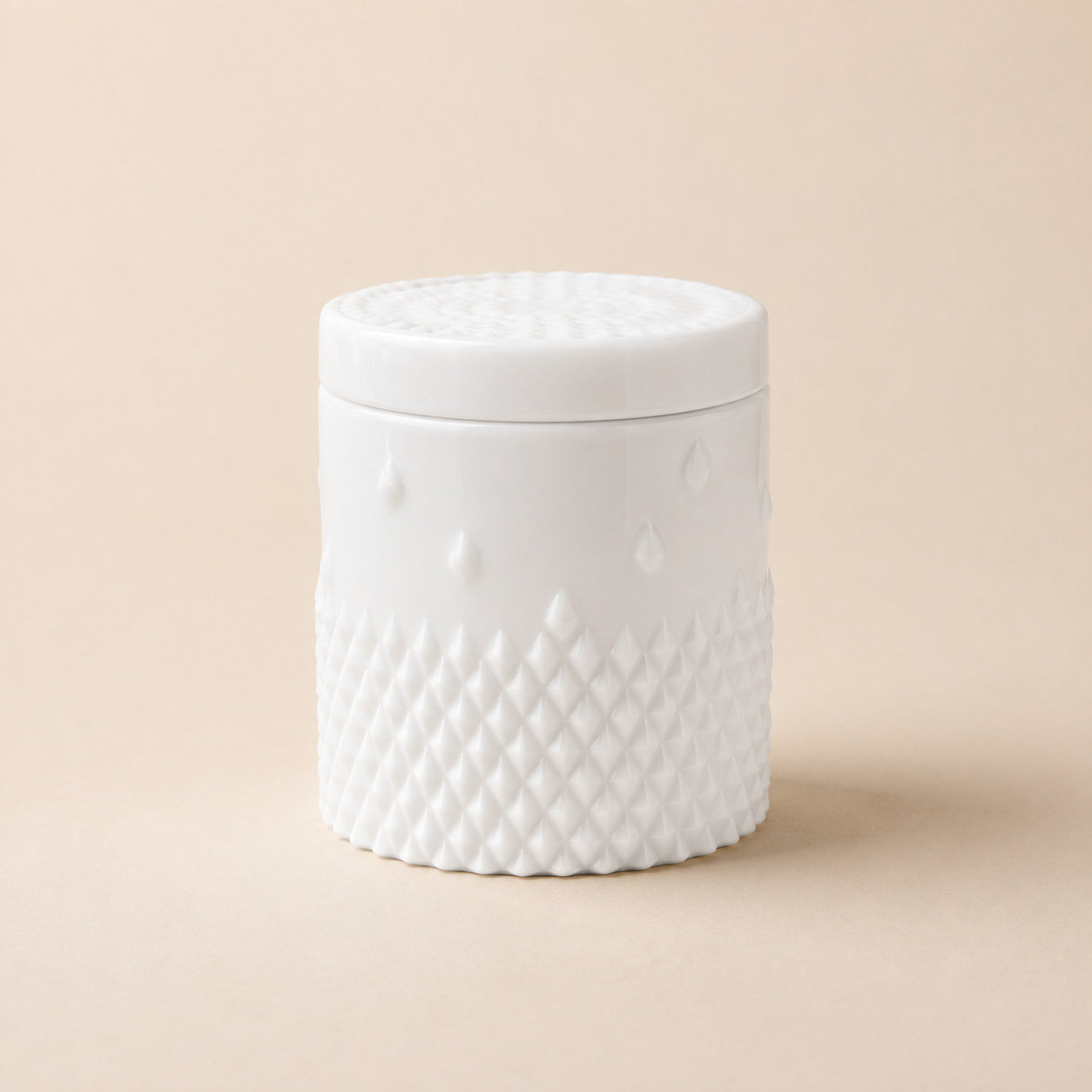 Studded Lidded White candle vessel – The Coven Bx