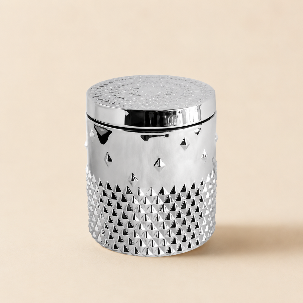 Studded Lidded Silver candle vessel – The Coven Bx