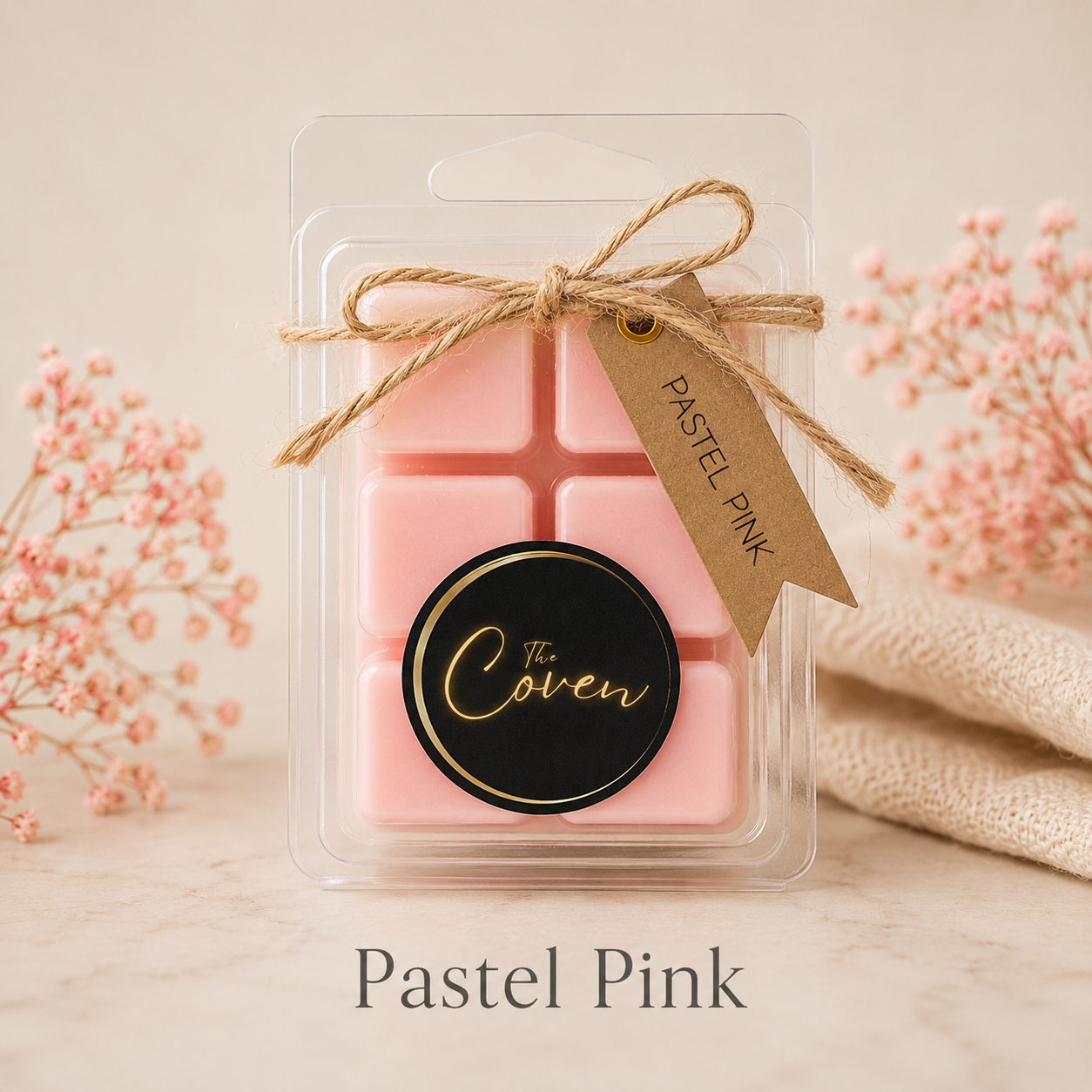 Pastel Pink Wax Melt Cubes in six-cube clamshell pack – The Coven Bx