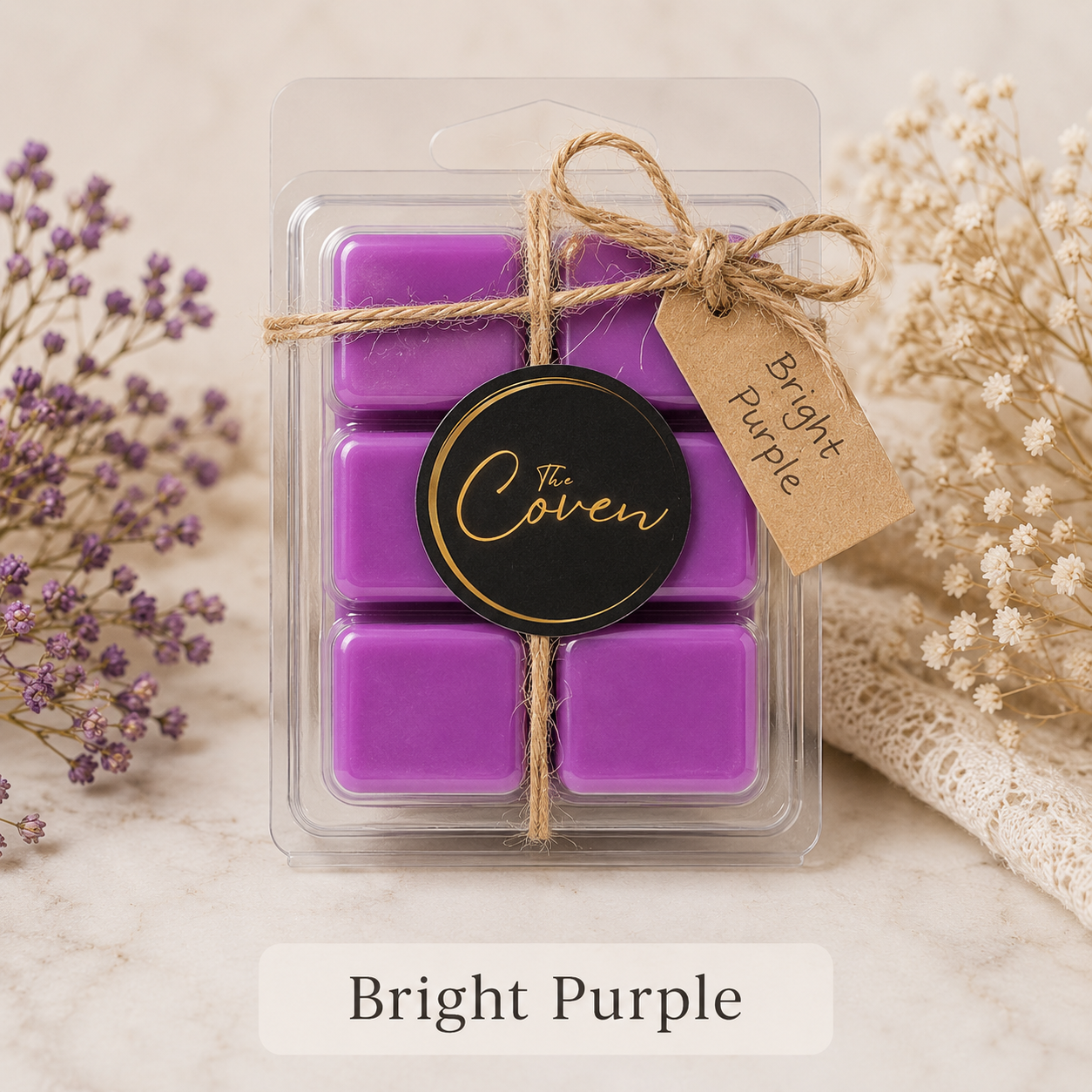 Bright Purple Wax Melt Cubes in six-cube clamshell pack – The Coven Bx