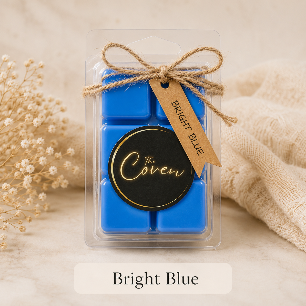 Bright Blue Wax Melt Cubes in six-cube clamshell pack – The Coven Bx