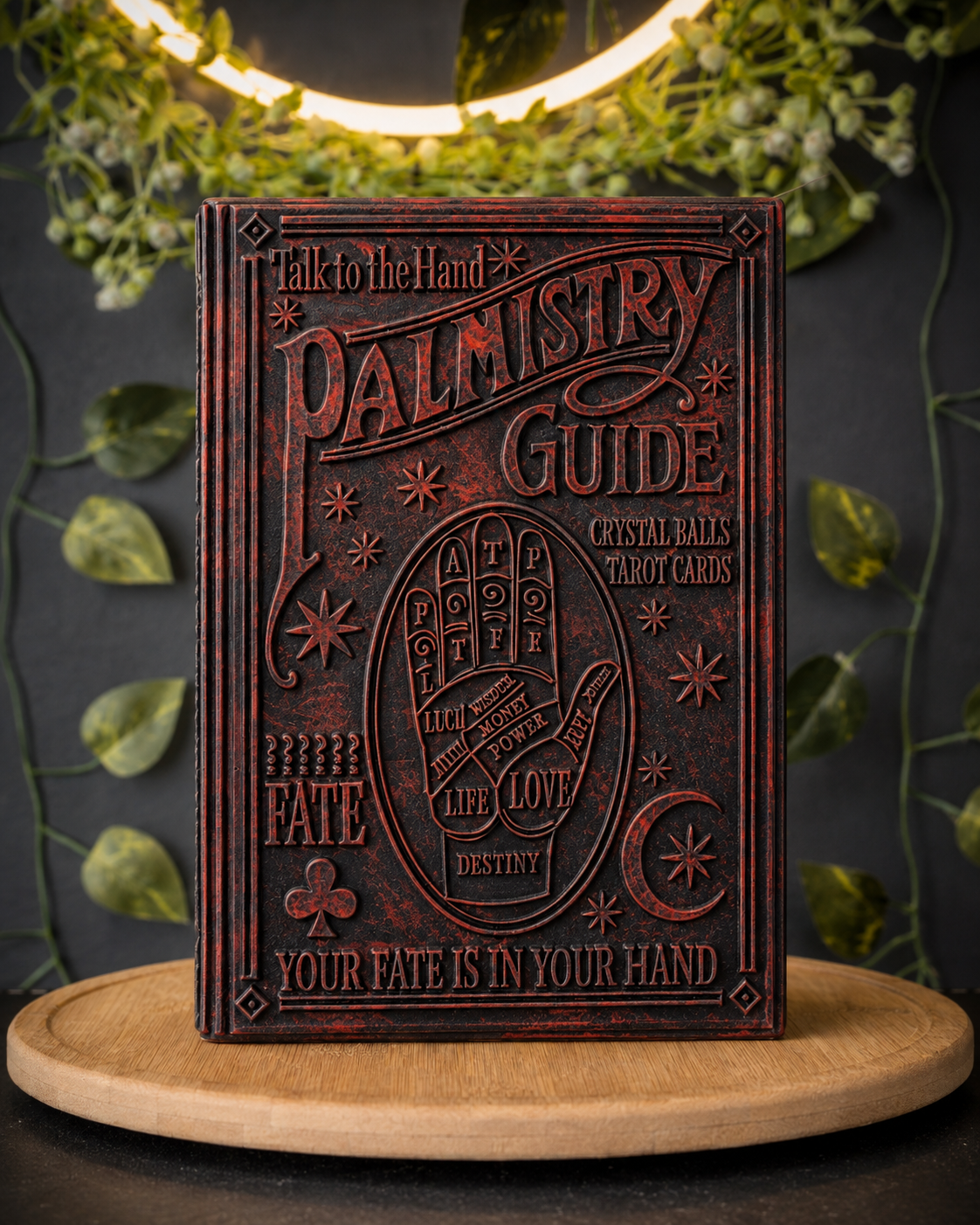 Black and Red Palmistry Guide Book Candle – The Coven Bx