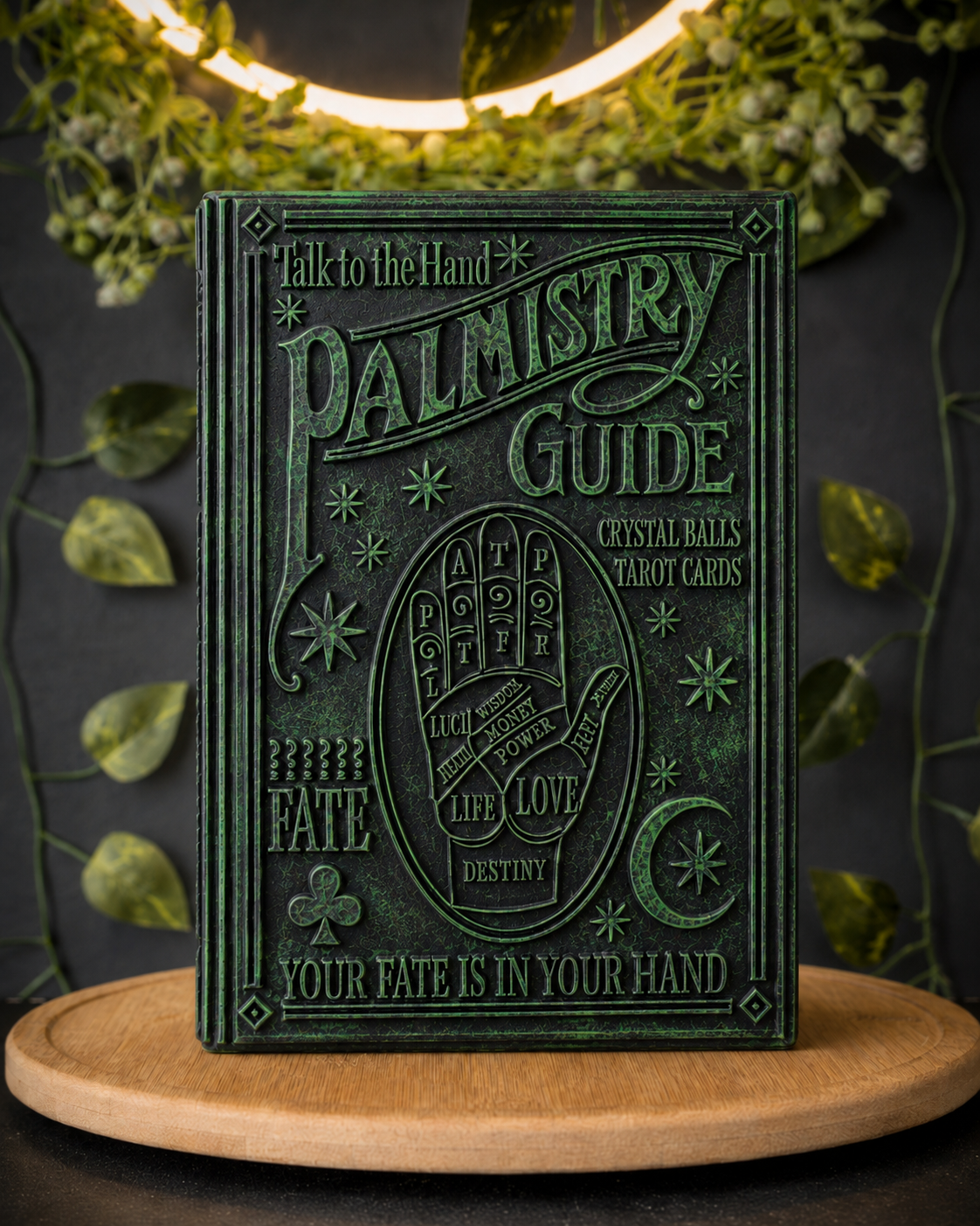 Black and Green Palmistry Guide Book Candle – The Coven Bx