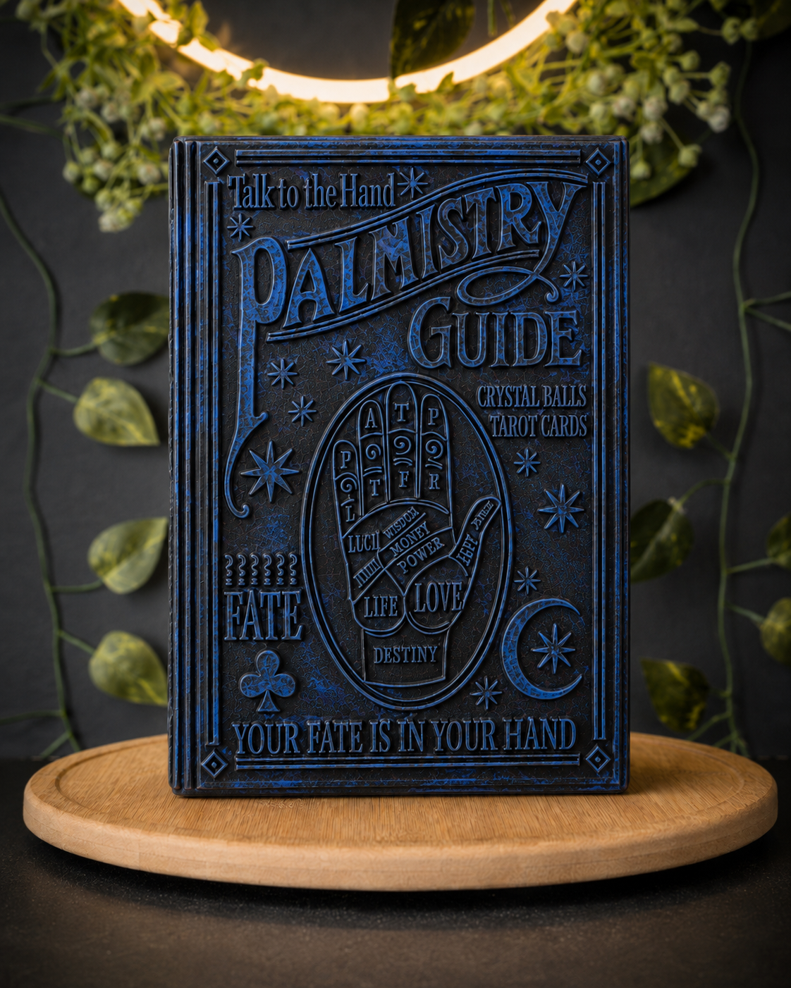 Black and Blue Palmistry Guide Book Candle – The Coven Bx