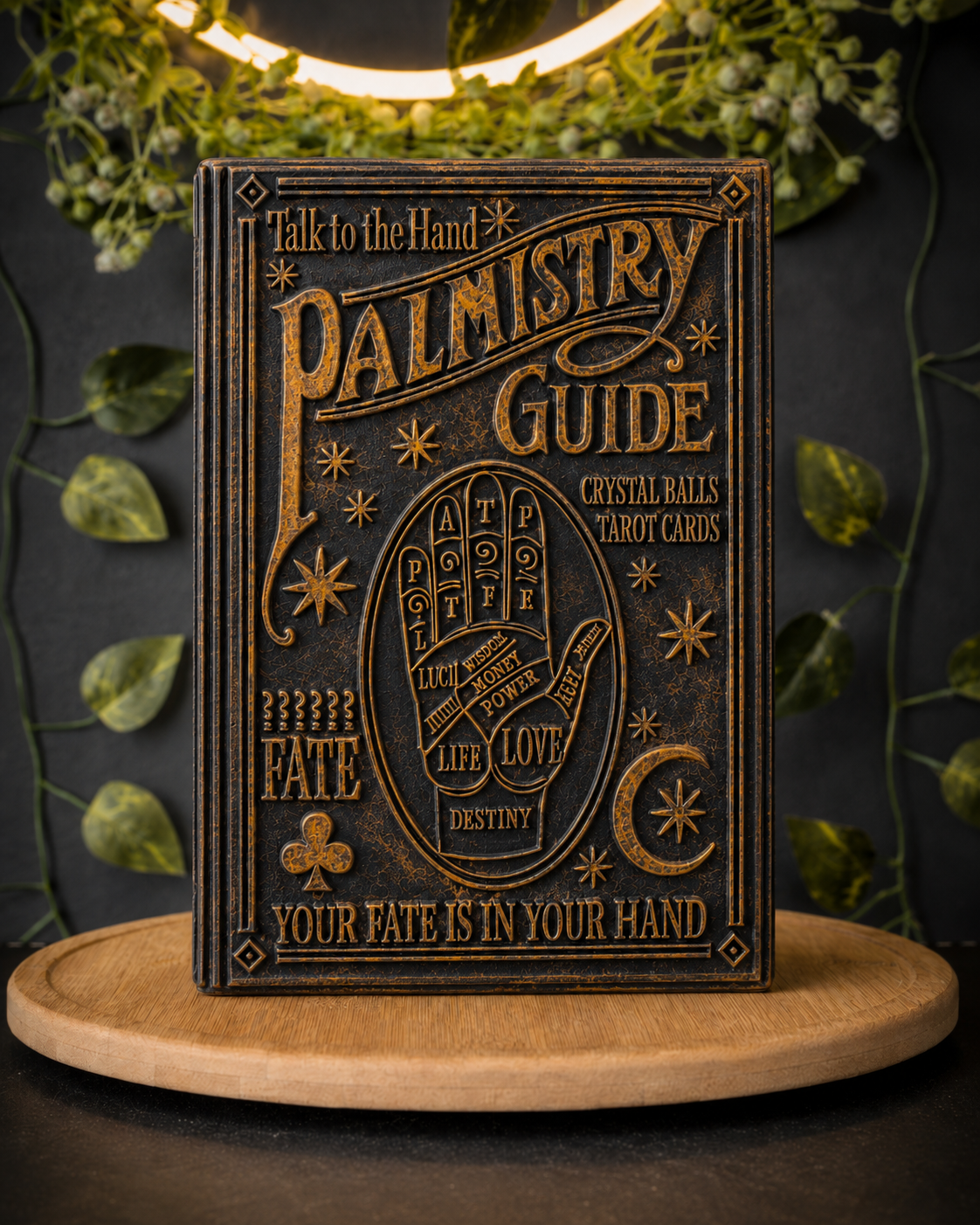 Black and Caramel Palmistry Guide Book Candle – The Coven Bx