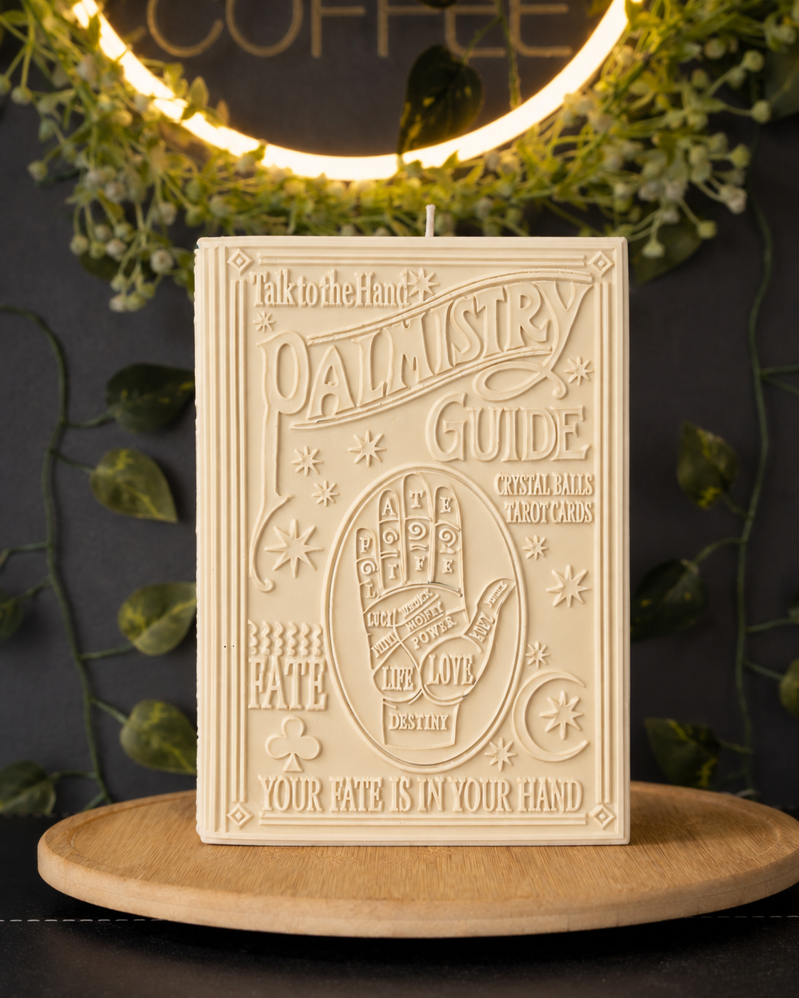 Natural Soy Palmistry Guide Book Candle – The Coven Bx