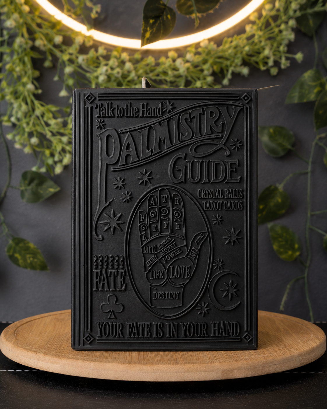 Black Palmistry Guide Book Candle – The Coven Bx