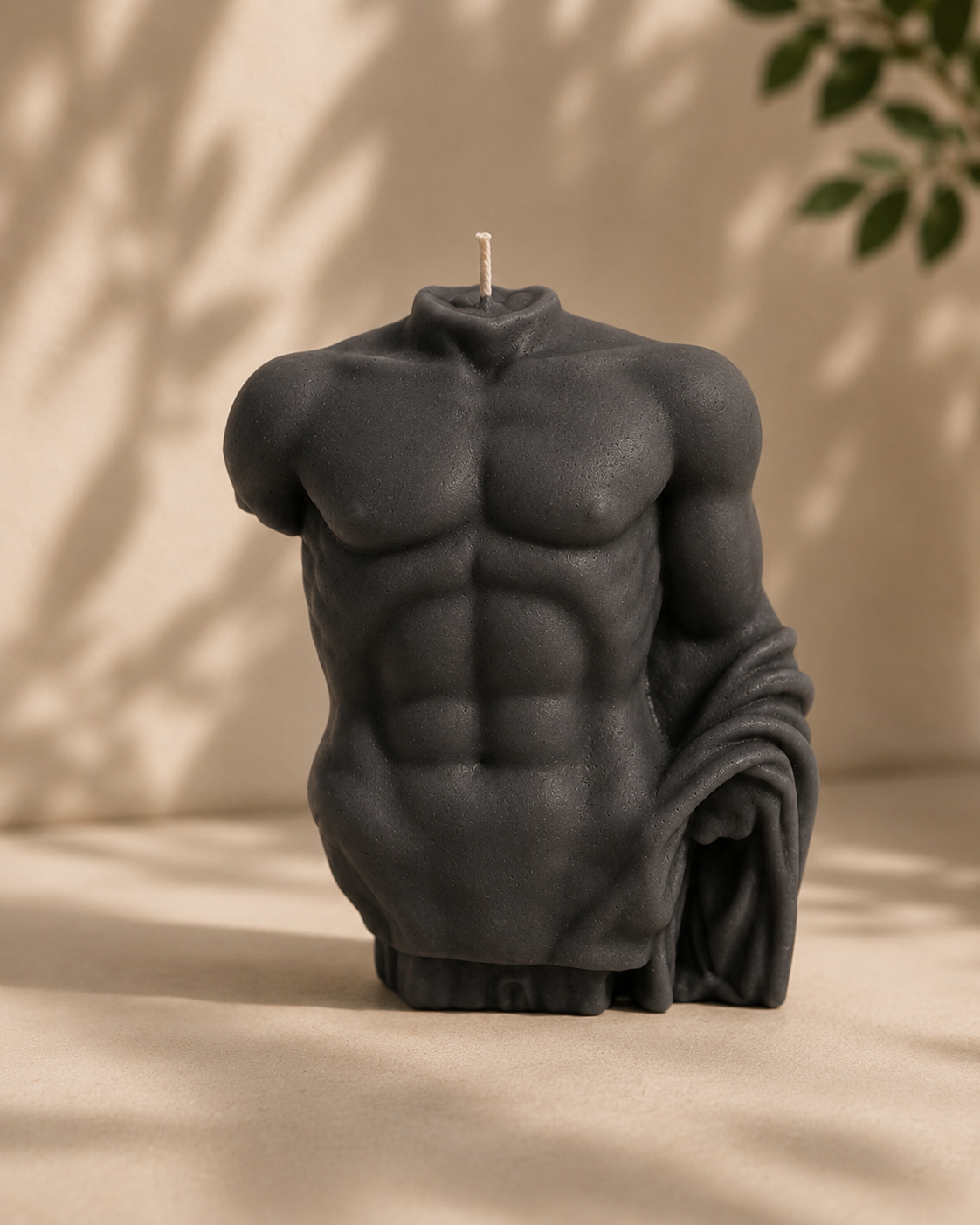 Charcoal Draped Male Torso Candle – The Coven Bx
