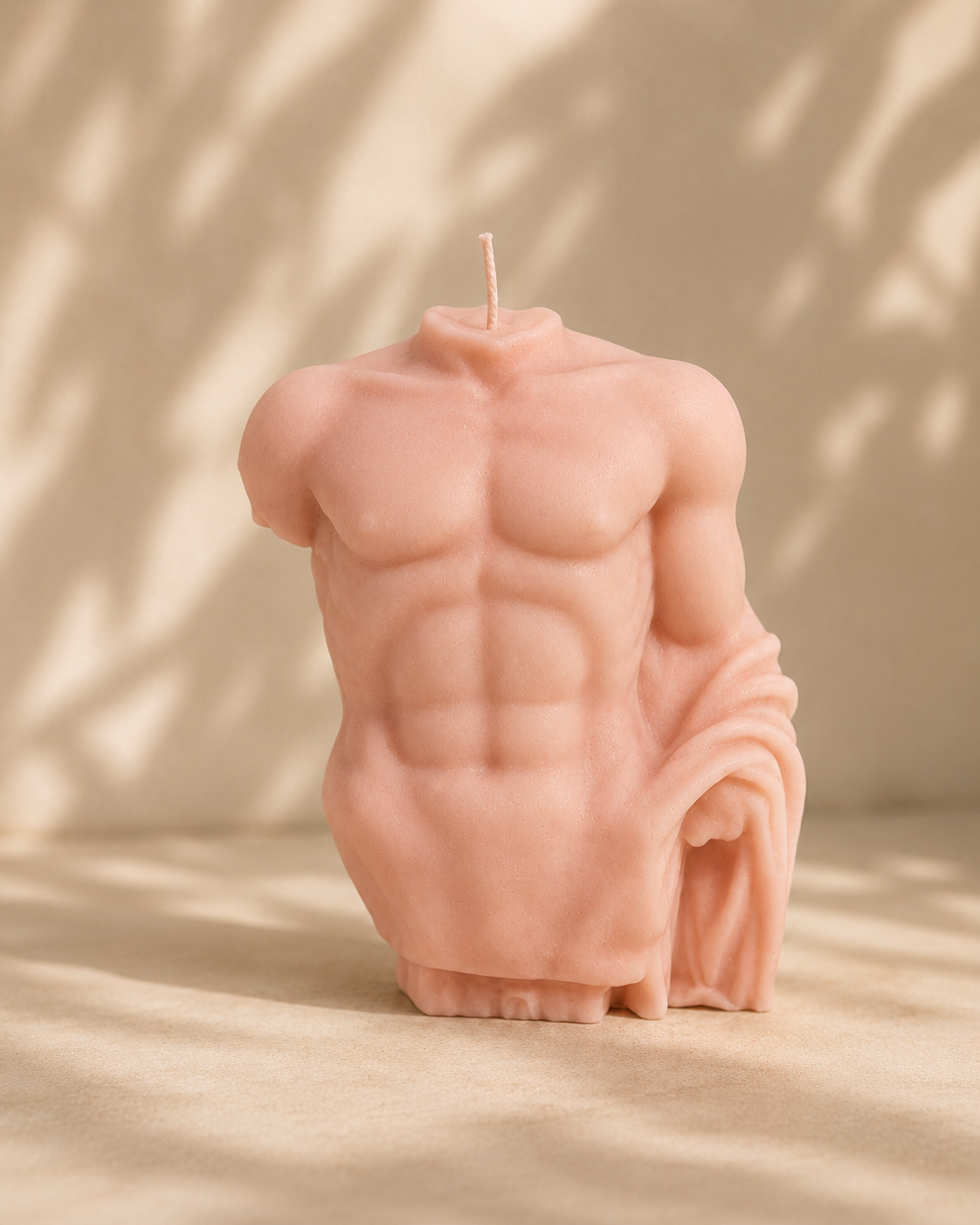 Soft Blush Draped Male Torso Candle – The Coven Bx