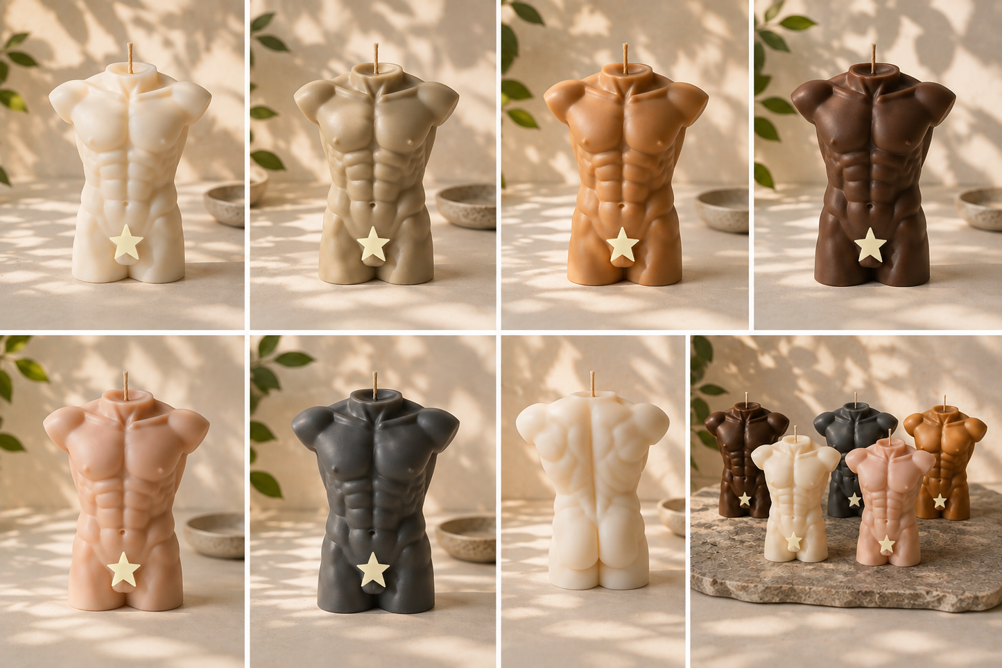 Classical Male Torso Candle Group
