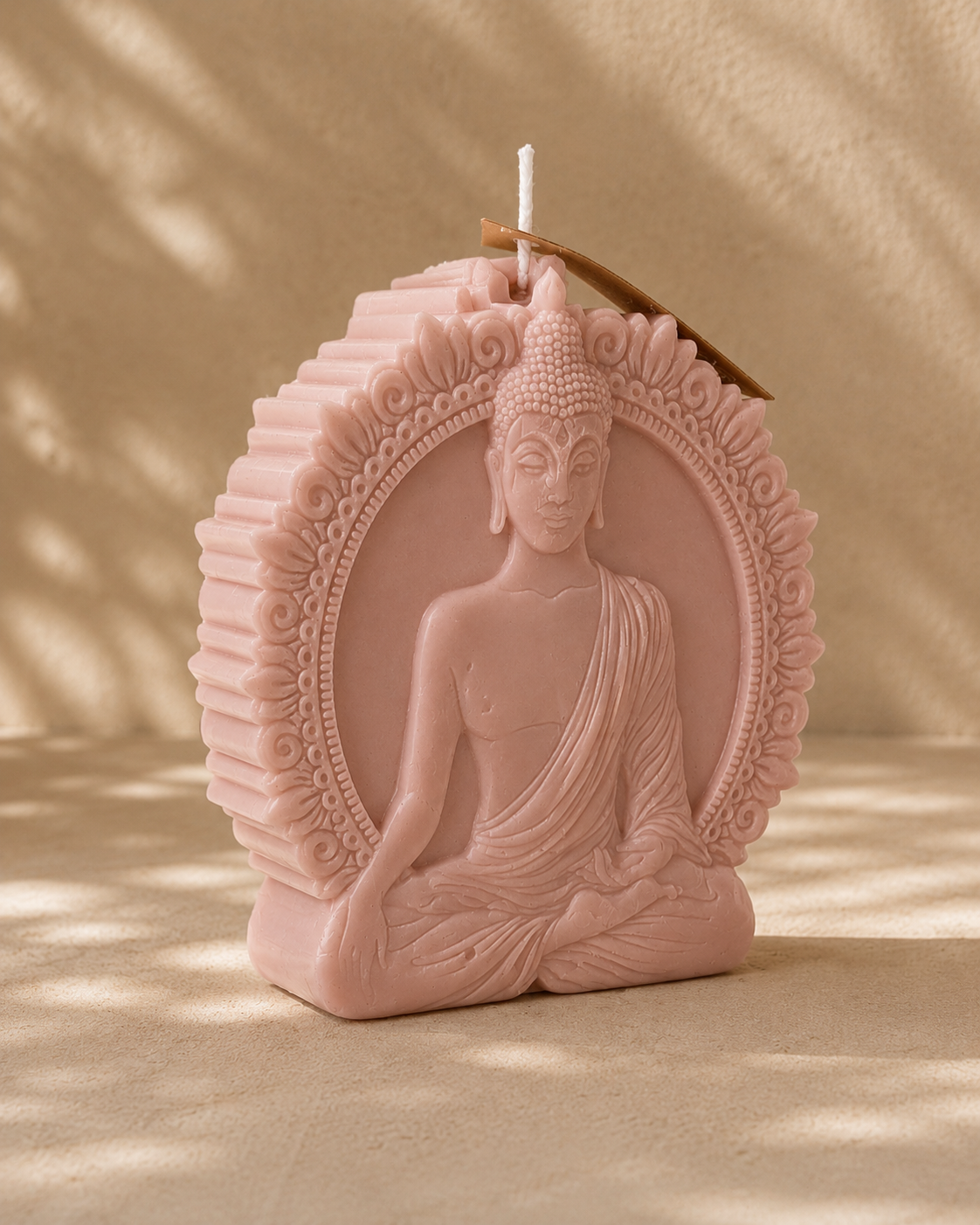 Dusty Rose Buddha Relief Candle – The Coven Bx