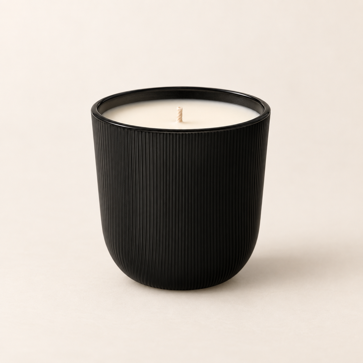 Black ribbed Candle