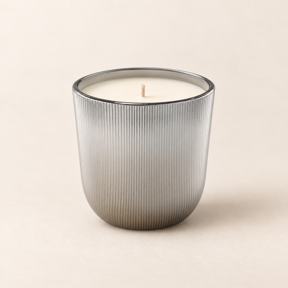 Chrome Ribbed Candle